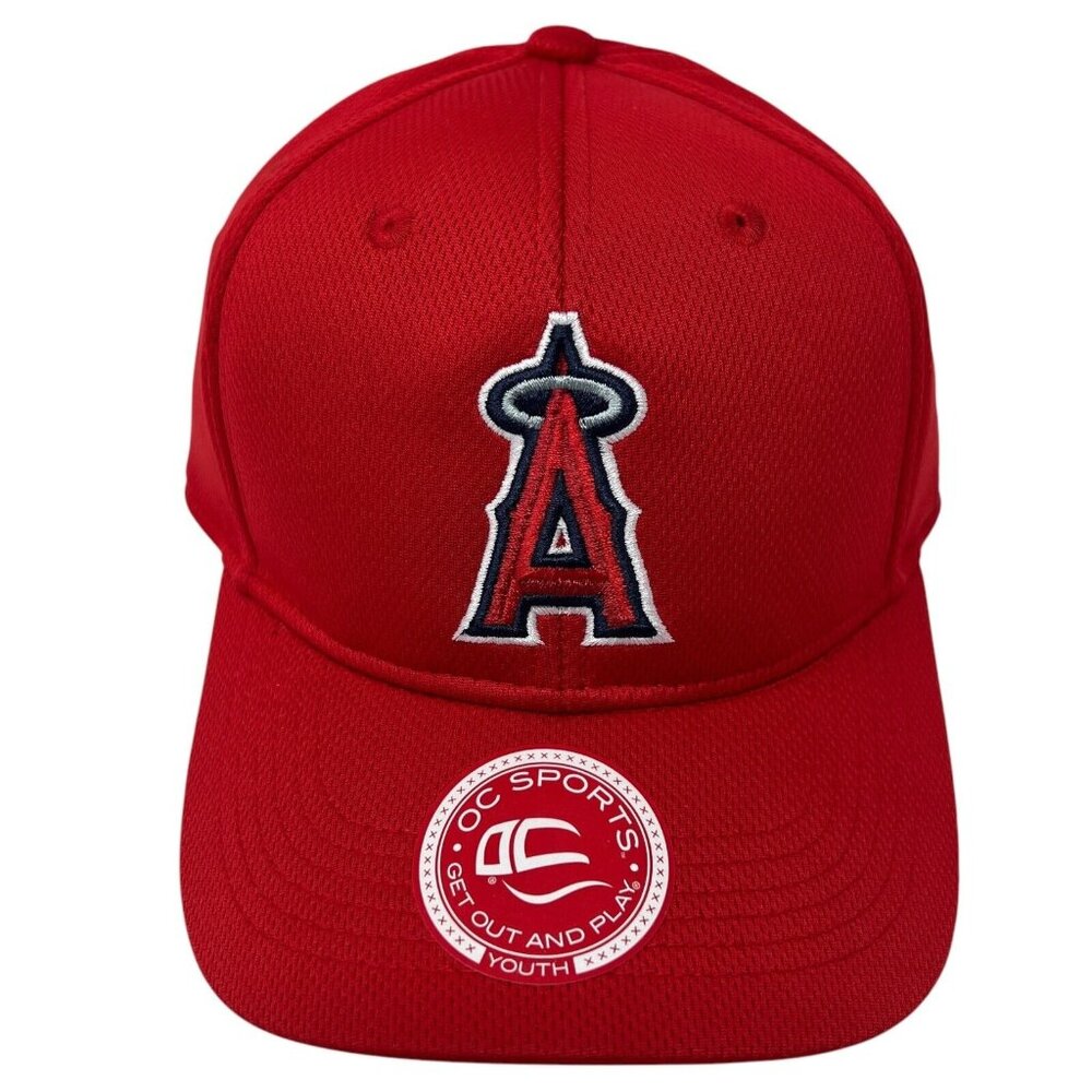 NWT Anaheim Angels Hat Cap Strap Back Boys Youth MLB Baseball Red OC